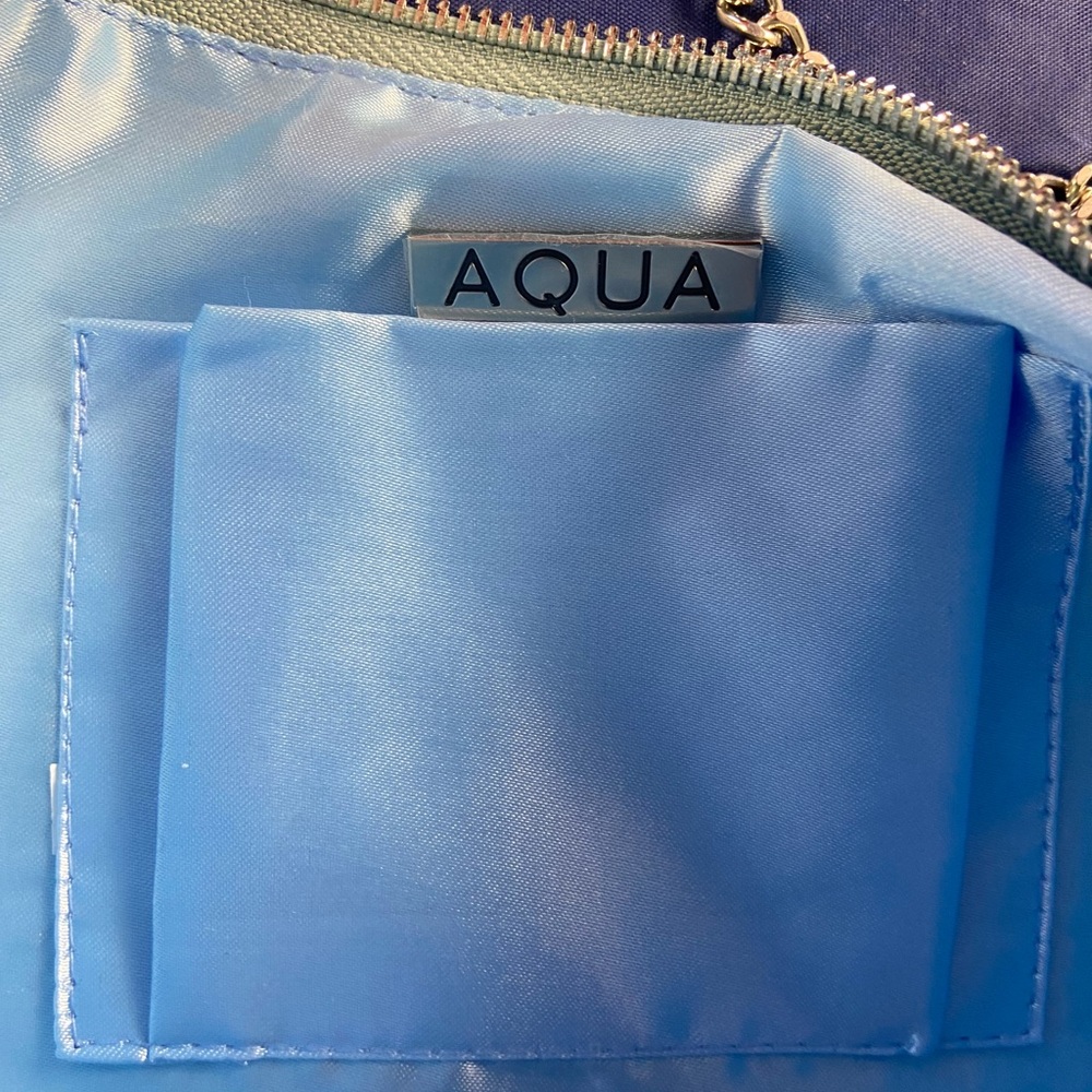 NWT Bloomingdale’s Aqua Bag A-Ellie Air Blue Green Mesh Baguette Shoulder Purse - Picture 13 of 13